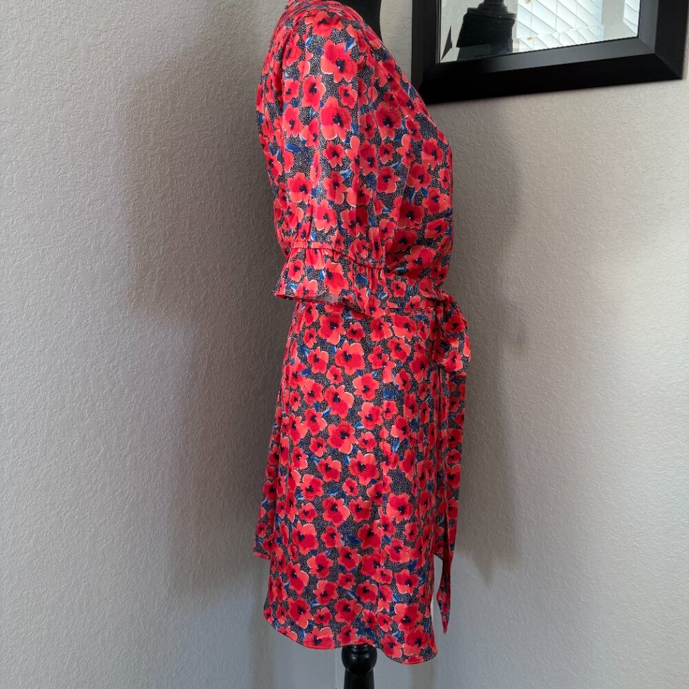 HOUSE OF HARLOW 1960 x Revolve Aja Red Poppy Floral Mini Wrap Dress XL - Picture 5 of 14